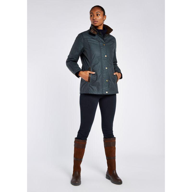 Dubarry Mountrath Ladies Waxed Jacket - Dark Pebble - William Powell