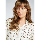 Dubarry Orchard Feather Print Ladies Viscose Shirt - Cream - William Powell