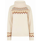 Dubarry Riverstown Ladies Fair Isle Polo Neck Jumper - Chalk - William Powell