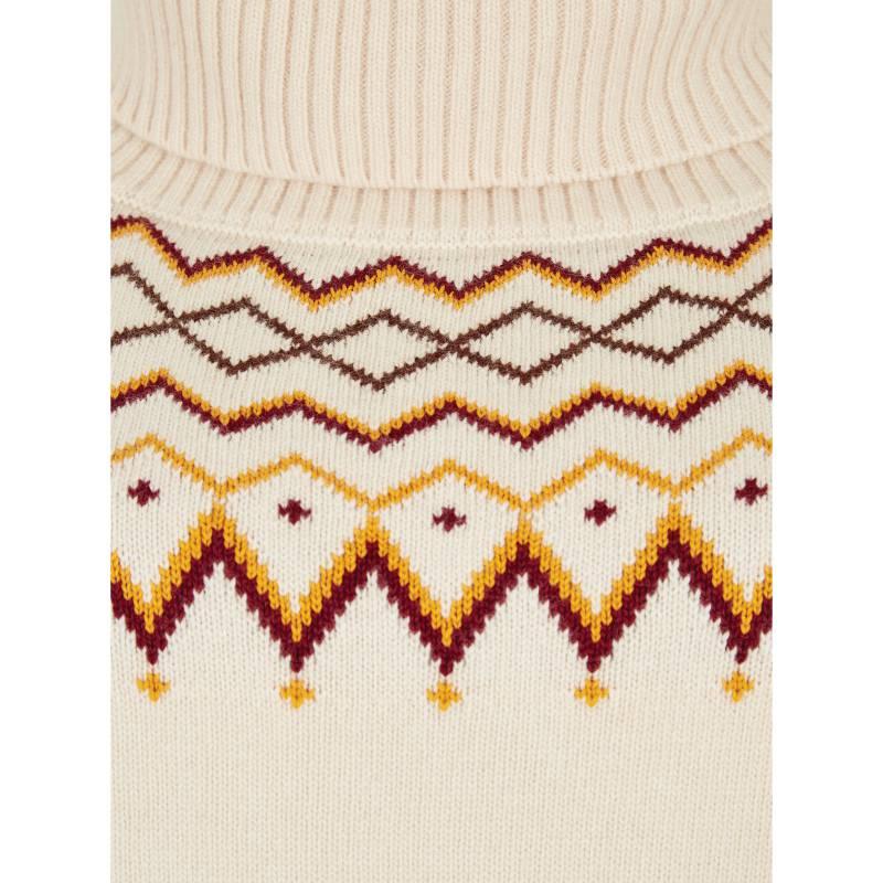 Dubarry Riverstown Ladies Fair Isle Polo Neck Jumper - Chalk - William Powell