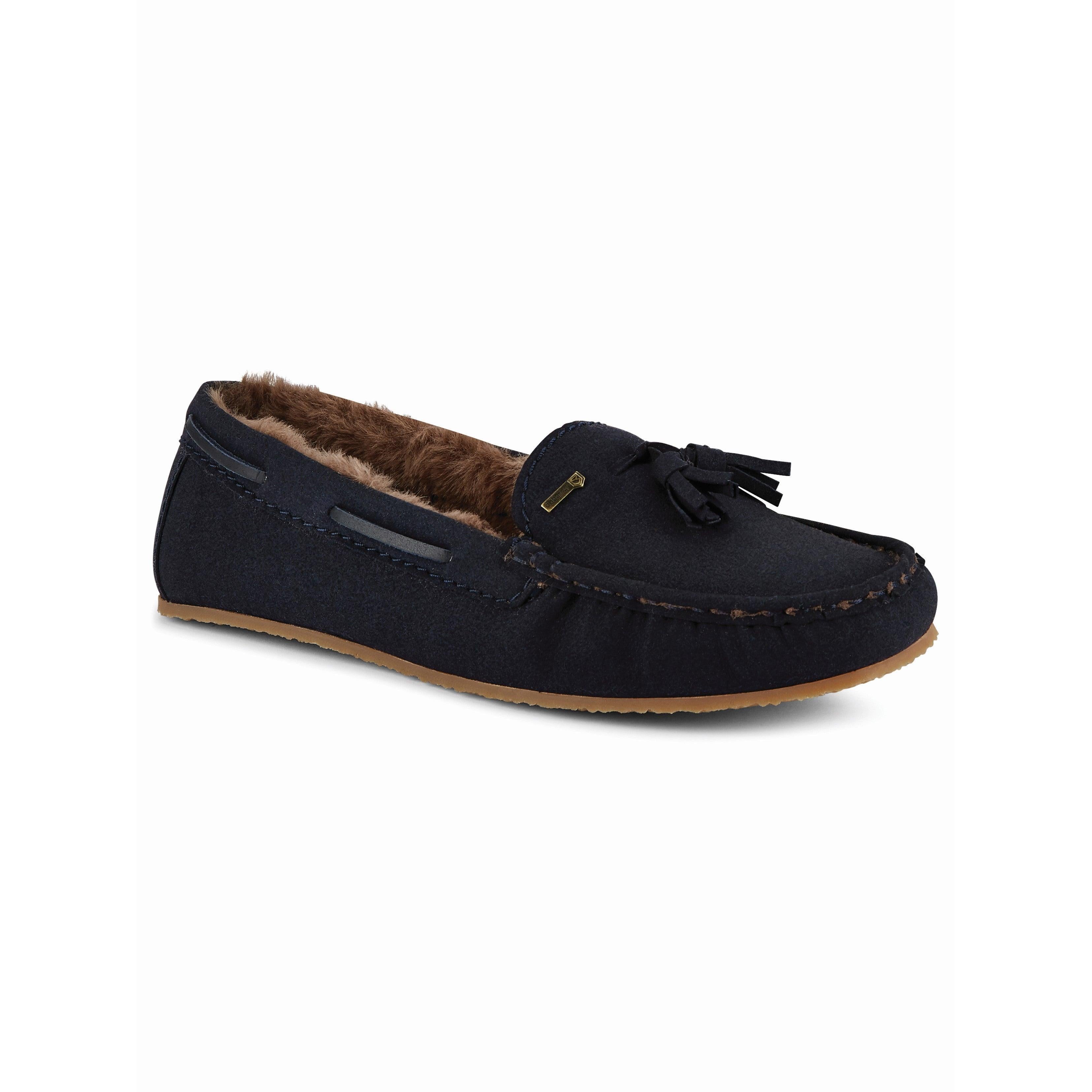 Dubarry Rosslare Ladies Moccasin Slippers - French Navy - William Powell