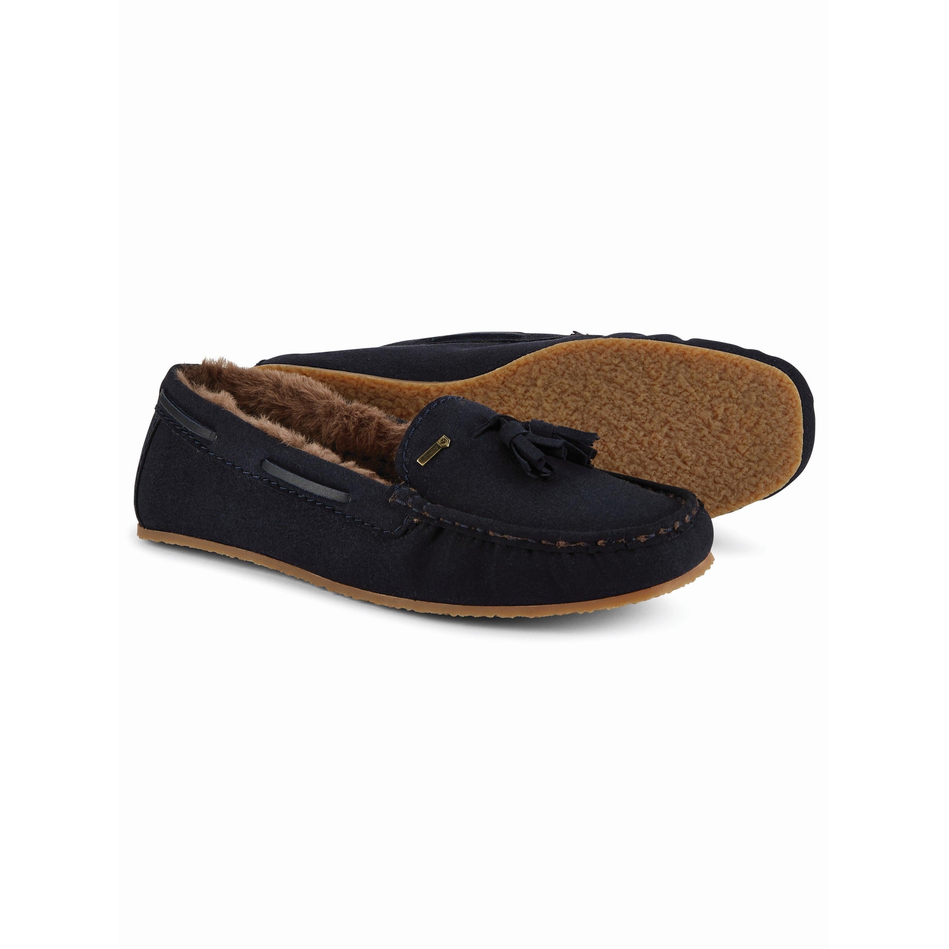 Dubarry Rosslare Ladies Moccasin Slippers - French Navy - William Powell