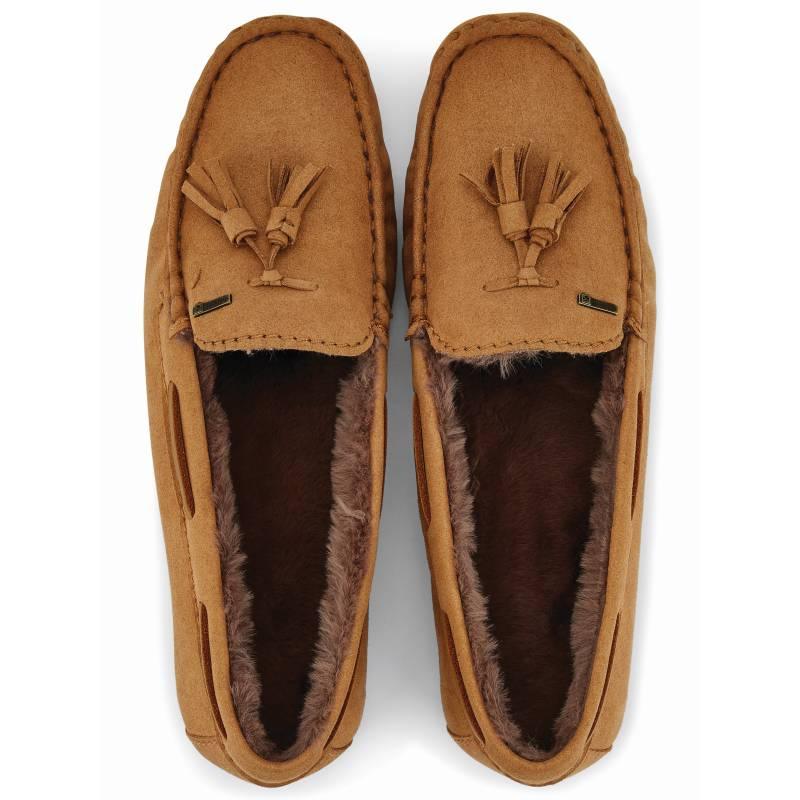 Dubarry Rosslare Ladies Moccasin Slippers - Sand - William Powell