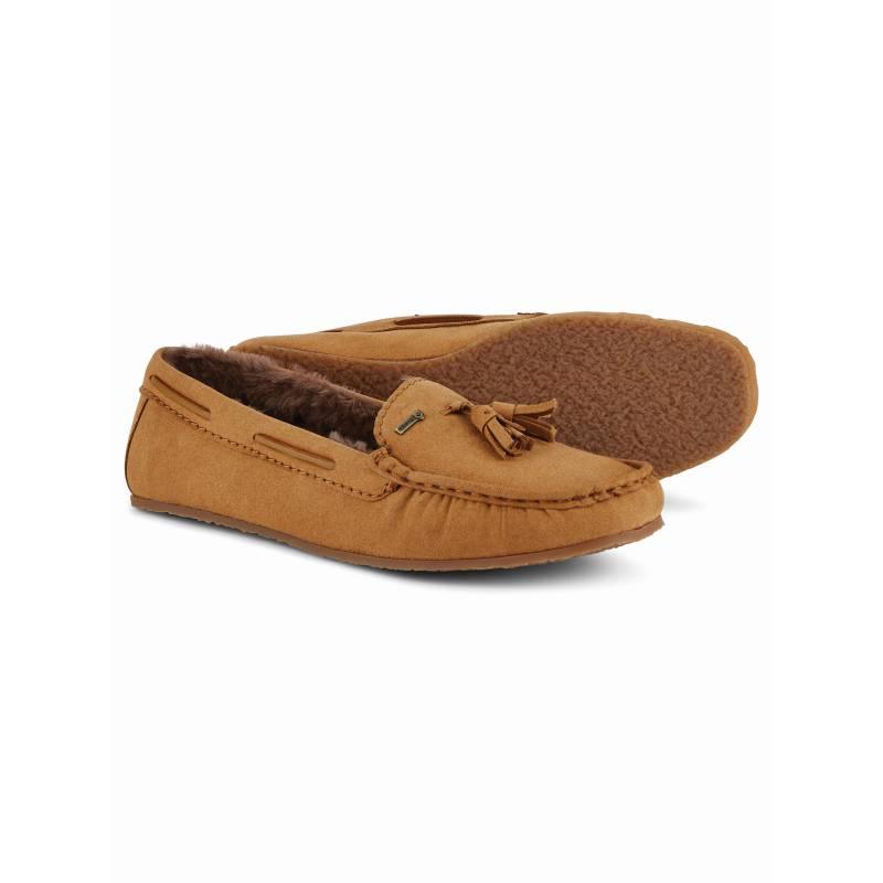 Dubarry Rosslare Ladies Moccasin Slippers - Sand - William Powell