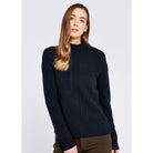 Dubarry Sullivan Ladies Funnel Neck Jumper - Navy - William Powell