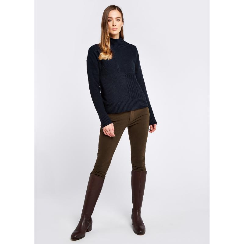 Dubarry Sullivan Ladies Funnel Neck Jumper - Navy - William Powell