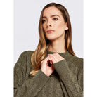 Dubarry Tallanstown Ladies Funnel Neck Jumper - Dusky Green - William Powell