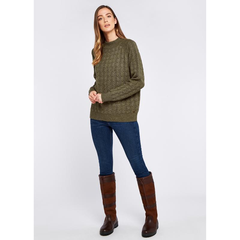 Dubarry Tallanstown Ladies Funnel Neck Jumper - Dusky Green - William Powell