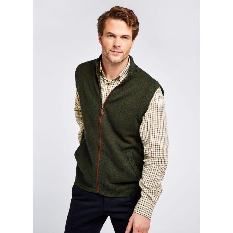 Dubarry Upperwood Mens Wool Blend Gilet - Olive - William Powell