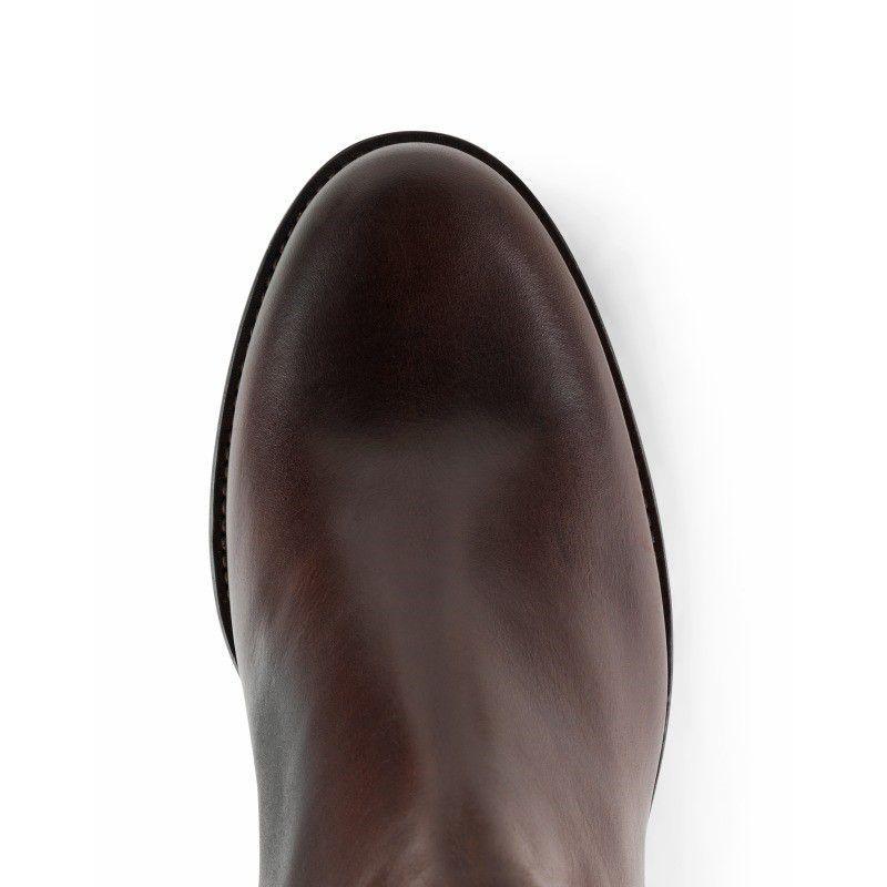 Fairfax & Favor Heeled Regina Leather Boots - Mahogany - William Powell