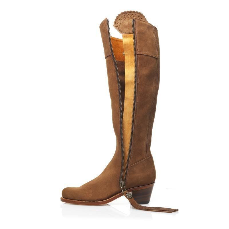 Fairfax & Favor Heeled Sporting Fit Regina Suede Boots - Tan - William Powell