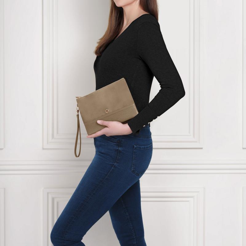 Fairfax & Favor Highbury Clutch Bag - Taupe - William Powell