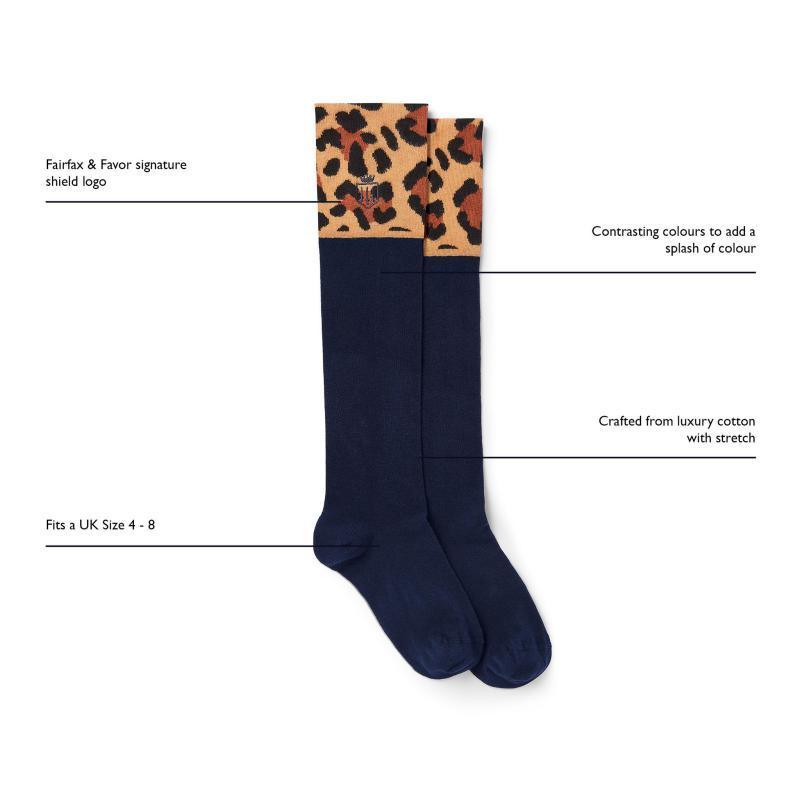 Fairfax & Favor Ladies Boot Socks (UK 4 - 8) - Leopard - William Powell