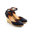 Fairfax & Favor Monaco Ladies Wedge Sandal - Navy - William Powell