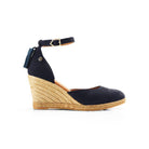 Fairfax & Favor Monaco Ladies Wedge Sandal - Navy - William Powell