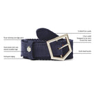 Fairfax & Favor Regina Ladies Suede Belt - Navy - William Powell