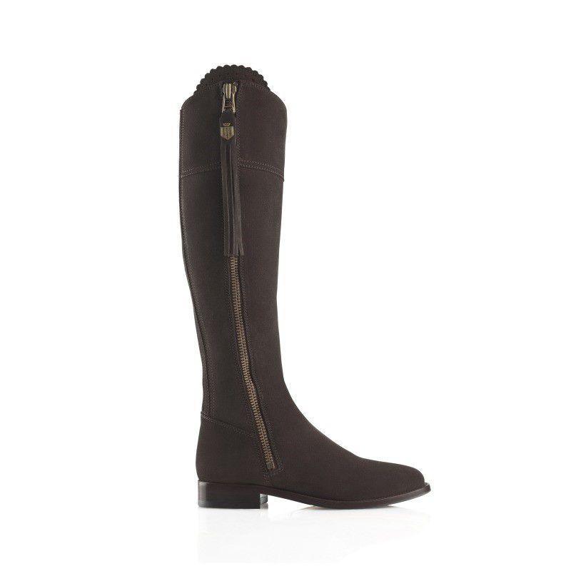 Fairfax & Favor Regina Suede Boots - Chocolate - William Powell