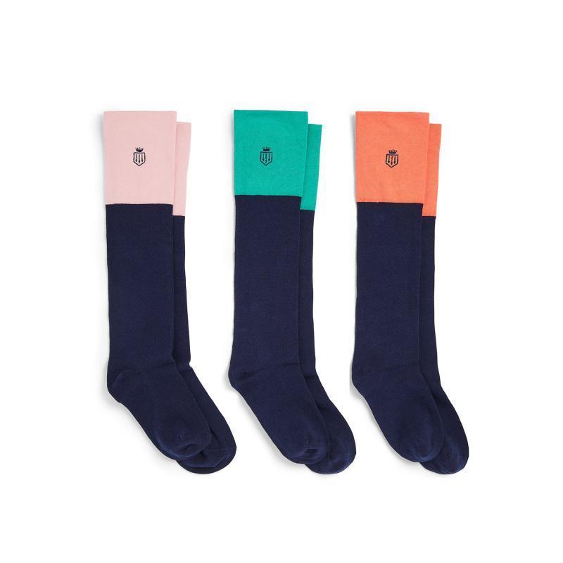 Fairfax & Favor Signature Knee High Socks Gift Pack - Jade/Coral/Blush Pink - William Powell