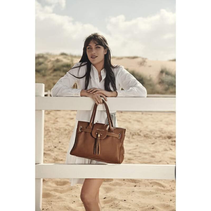 Fairfax & Favor Windsor Leather Pomovero Handbag - Tan - William Powell