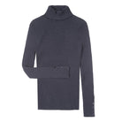 Guinea Skinny Rib Ladies Roll Neck Knit - Grey - William Powell