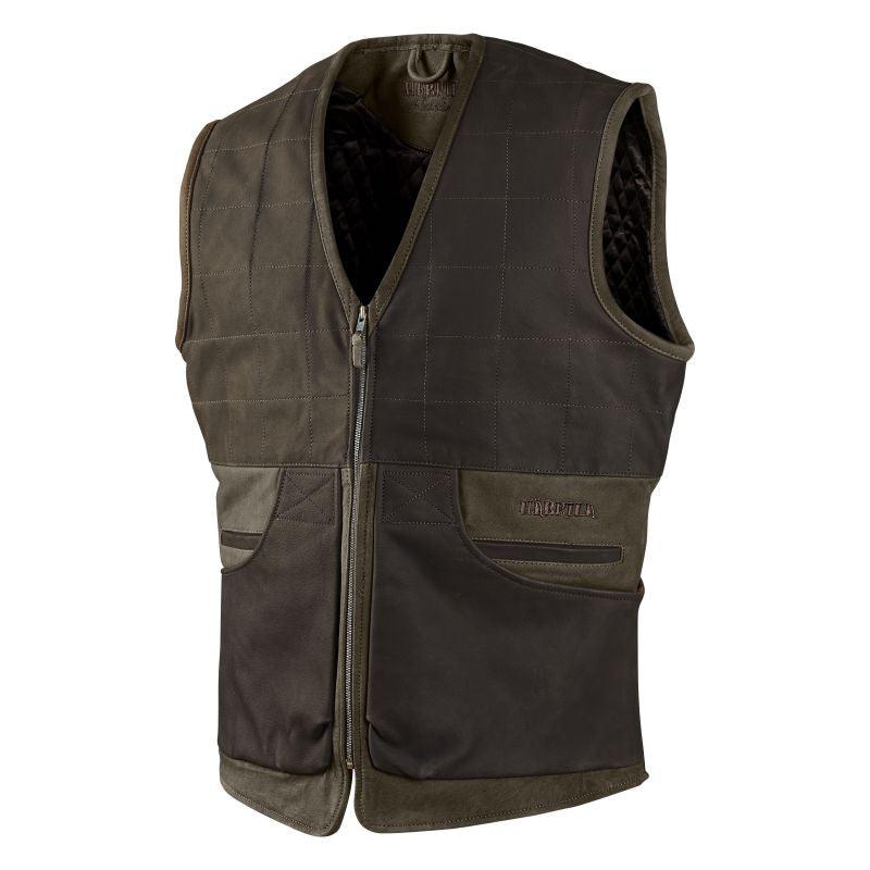 Harkila Angus Mens Leather Gilet - Green/Brown - William Powell