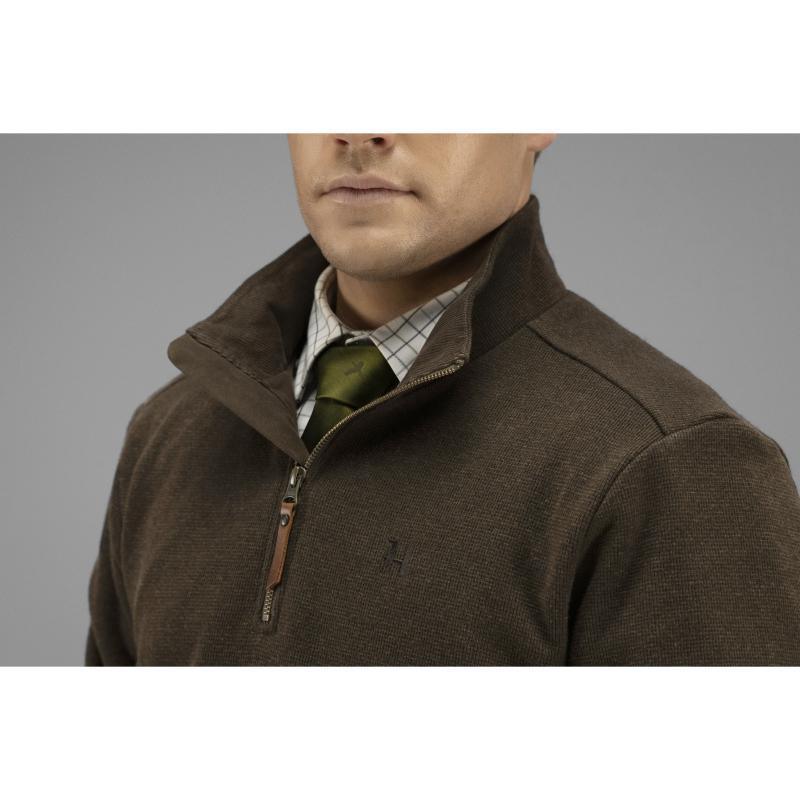 Harkila Retrieve HSP Windproof Mens 1/4 Zip Jumper - Dark Warm Olive - William Powell