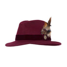 Hicks & Brown Chelsworth Coque & Pheasant Fedora - Maroon - William Powell