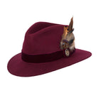 Hicks & Brown Chelsworth Coque & Pheasant Fedora - Maroon - William Powell