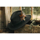 Hicks & Brown Chelsworth Coque & Pheasant Fedora - Olive Green - William Powell