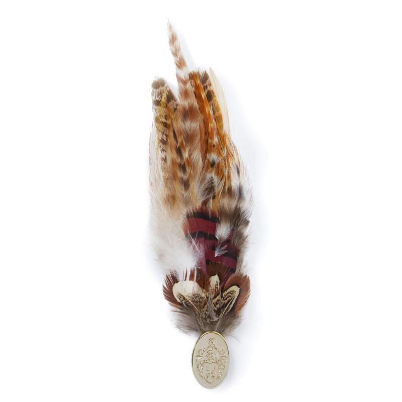 Hicks & Brown Feather Brooch - Gamebird Feathers (Gold Pin) - William Powell