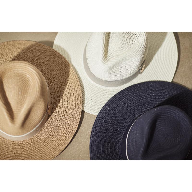 Hicks & Brown Hemley Wide Brimmed Summer Fedora - Cream - William Powell