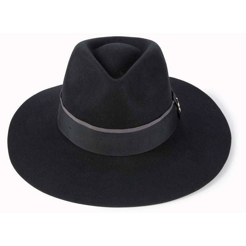 Hicks & Brown Oxley Wide Brimmed Fedora - Black - William Powell