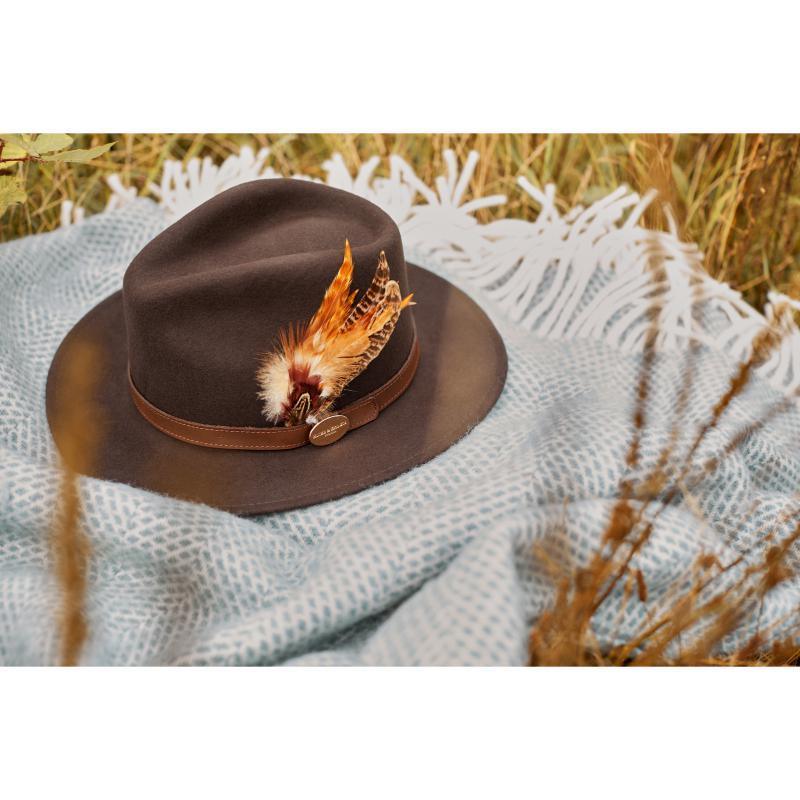 Hicks & Brown Suffolk Gamebird Fedora Hat - Brown - William Powell