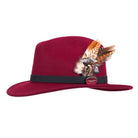 Hicks & Brown Suffolk Gamebird Fedora Hat - Maroon - William Powell