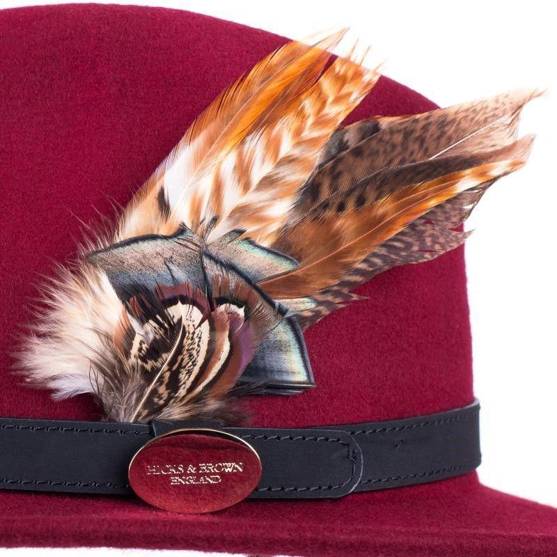 Hicks & Brown Suffolk Gamebird Fedora Hat - Maroon - William Powell