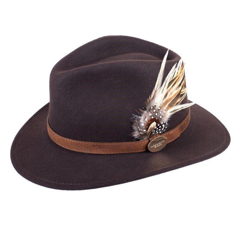 Hicks & Brown Suffolk Guinea & Pheasant Fedora Hat - Brown - William Powell