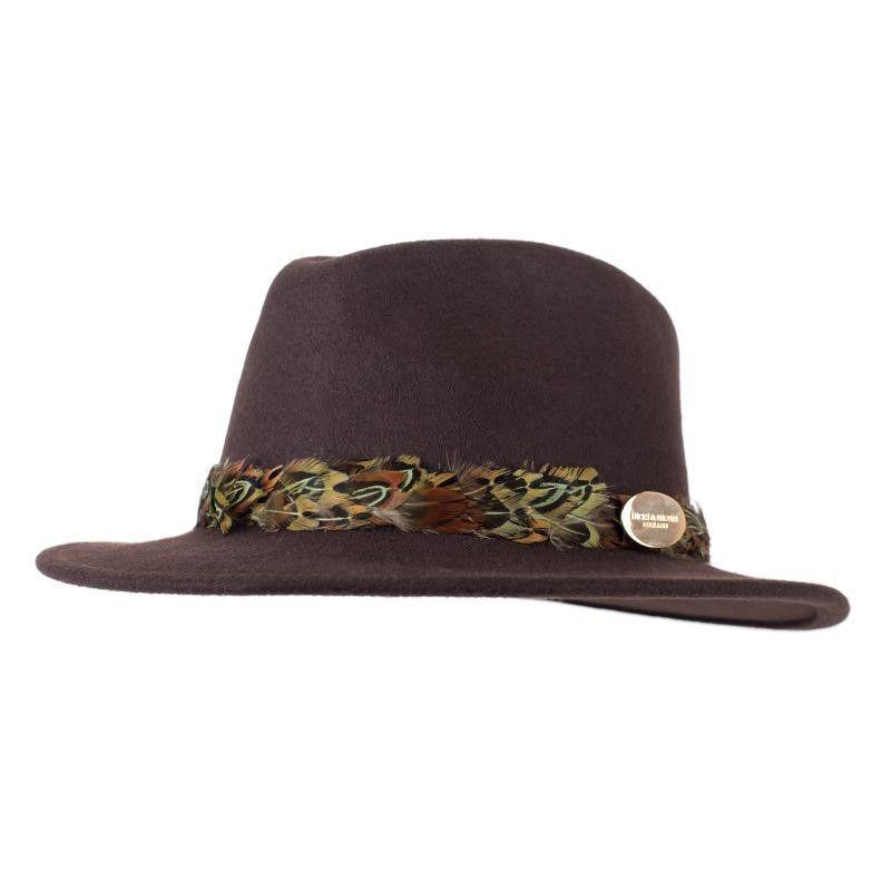 Hicks & Brown Suffolk Pheasant Wrap Fedora Hat - Brown - William Powell