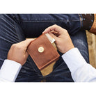 Hicks & Hides 12 Bore Mens Wallet (9.5cm x 12.5cm) - Cognac - William Powell