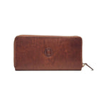 Hicks & Hides Cartridge Ladies Zip Purse (10cm x 19cm) - Cognac - William Powell