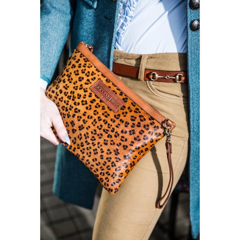 Hicks & Hides Leopard Ladies Clutch Bag - William Powell