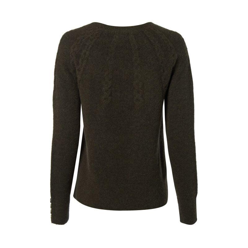 Holland Cooper Astoria Half Cable Ladies Crew Neck Knit - Fern Green - William Powell