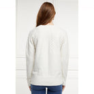 Holland Cooper Astoria Half Cable Ladies Crew Neck Knit - Oyster - William Powell