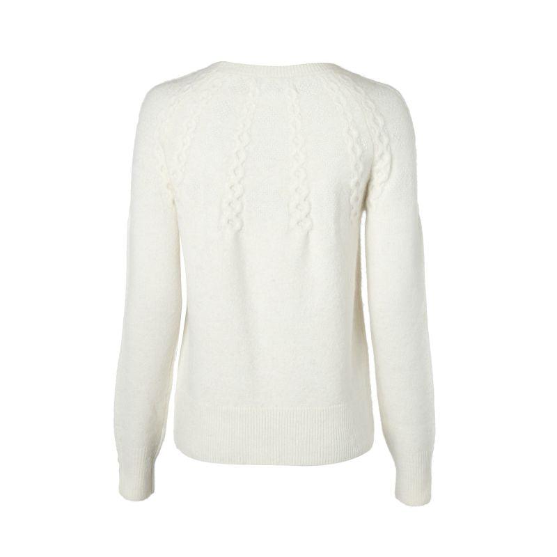 Holland Cooper Astoria Half Cable Ladies Crew Neck Knit - Oyster - William Powell