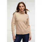 Holland Cooper Astoria Half Cable Ladies Roll Neck Knit - Camel - William Powell