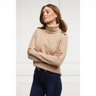 Holland Cooper Astoria Half Cable Ladies Roll Neck Knit - Camel - William Powell