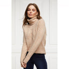 Holland Cooper Astoria Half Cable Ladies Roll Neck Knit - Camel - William Powell