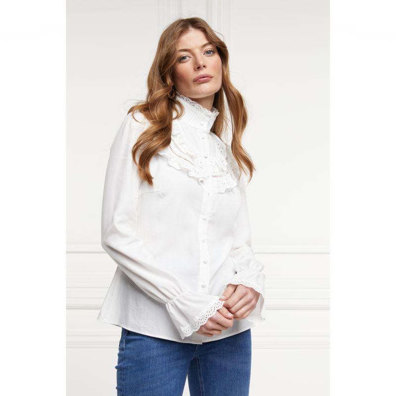 Holland Cooper Audley Lace Ladies Blouse - White - William Powell
