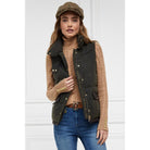 Holland Cooper Aviator Ladies Wax Padded Gilet - Dark Olive - William Powell