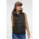 Holland Cooper Aviator Ladies Wax Padded Gilet - Dark Olive - William Powell