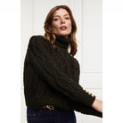 Holland Cooper Belgravia Cable Ladies Roll Neck Knit - Fern Green - William Powell